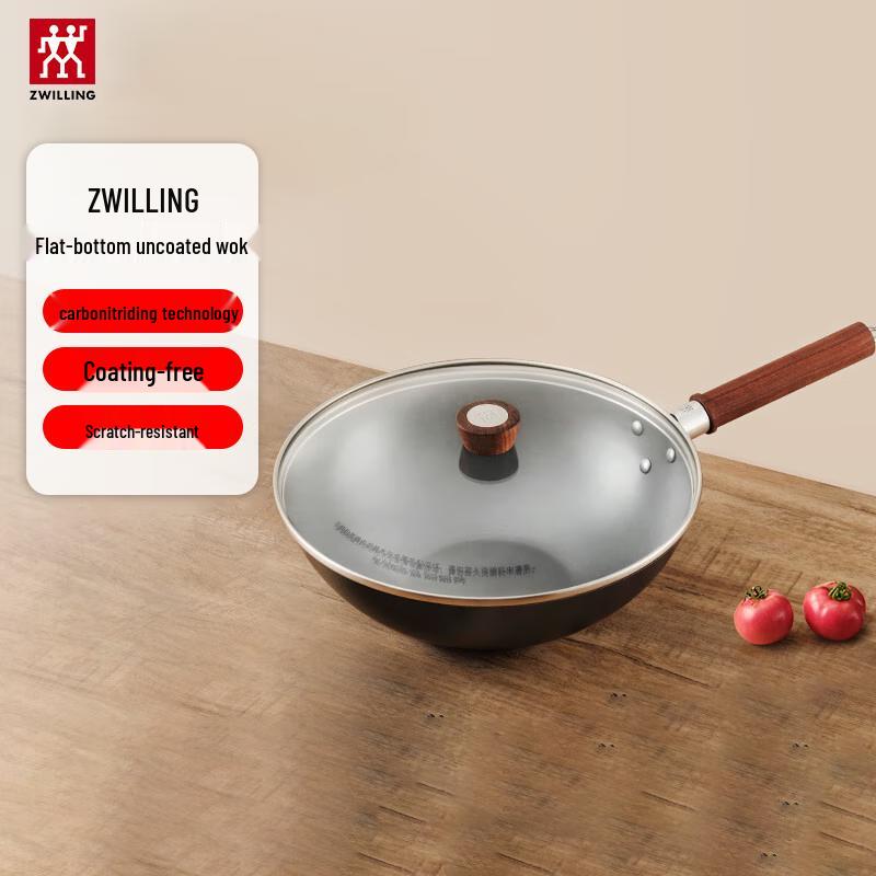 Zwilling Dragon Series 30cm Flat-Bottom Non-Coated Iron Wok