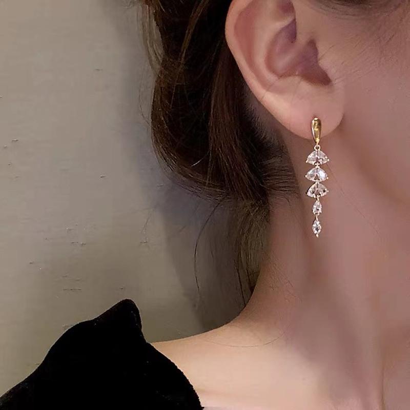 S925 Silver Leaf Tassel Earrings - Trendy 2022 Niche Design