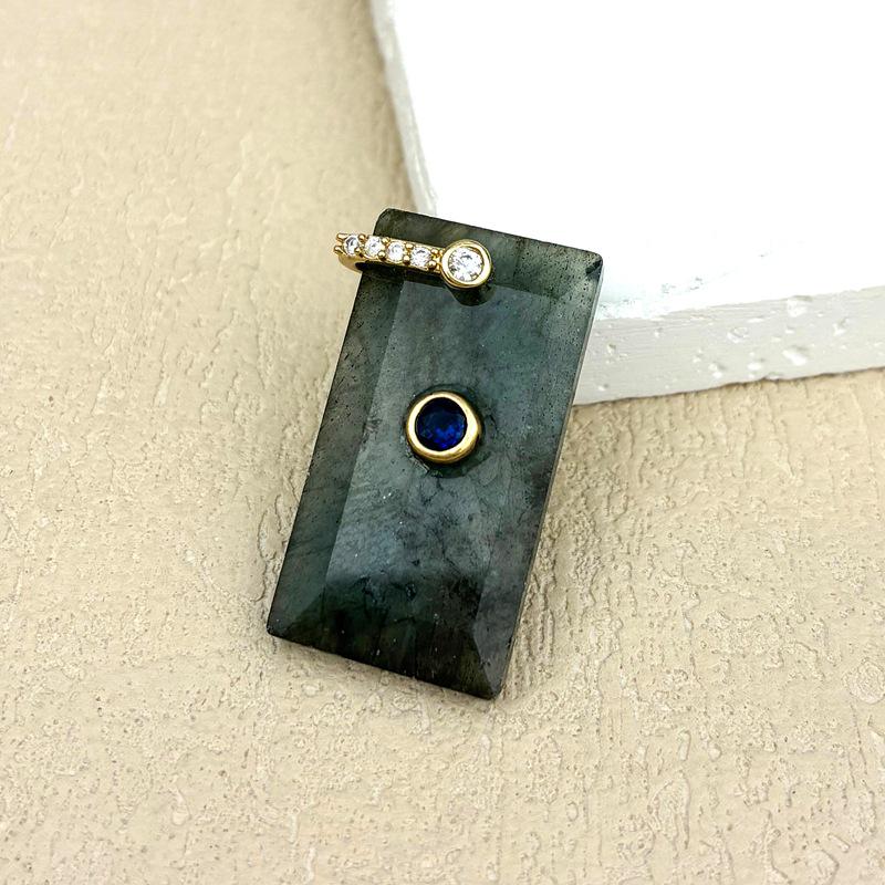 Natural White Crystal Rectangular Pendant Necklace Jewelry Accessories