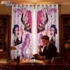 2pcK-Pop Demon Hunters printed blackout perforated curtains with multiple sizes living room and bedroom insulation decoration