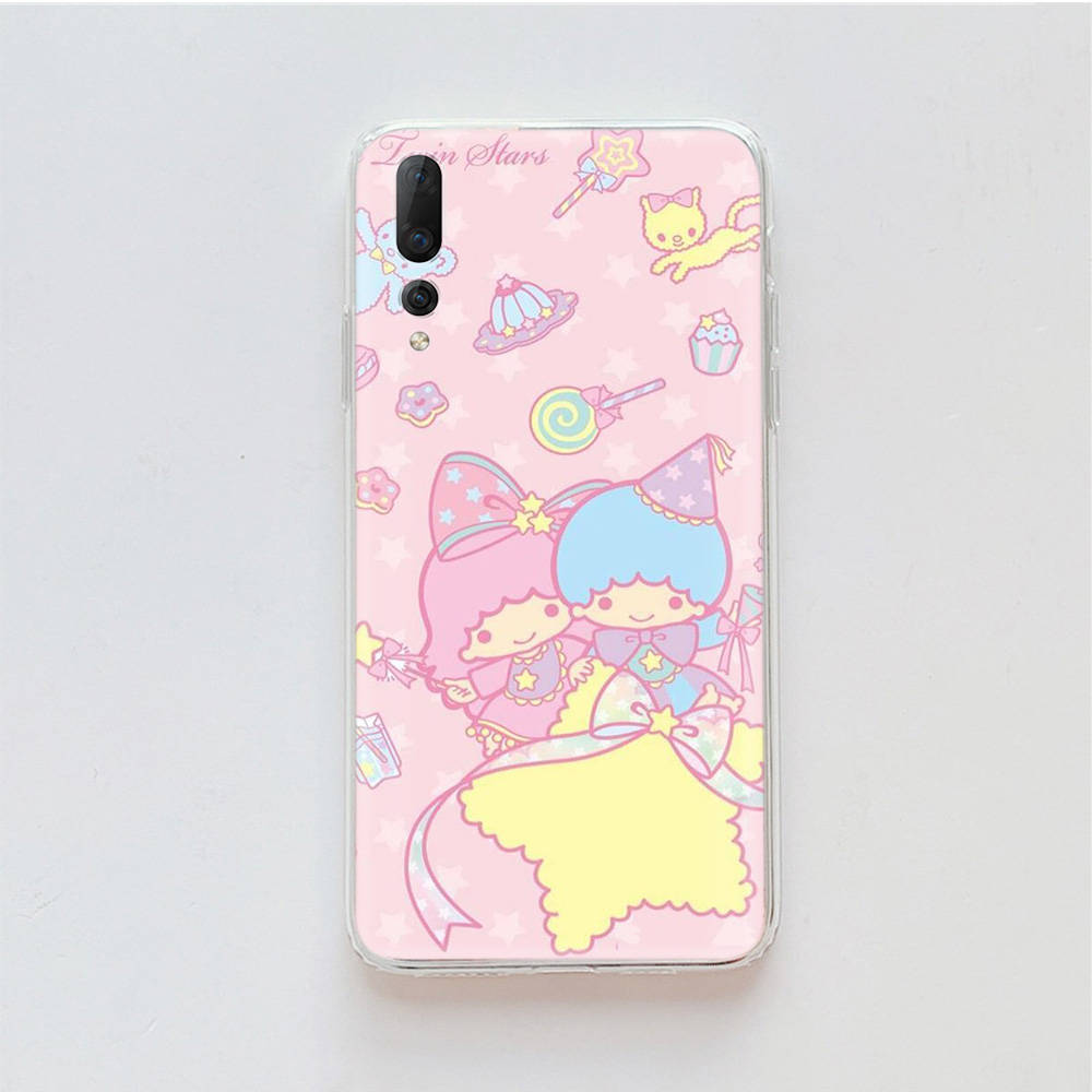 Transparente Hülle für Samsung A04 A14 A23 M33 M53 Realme 10 9 C35 C55 VIVO X80 Infinix Hot 30 Note 11 Tecno Spark 8P Pro L-30 Little Twin Stars