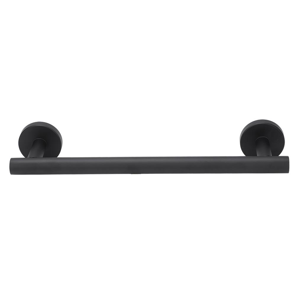 30cm Stainless Steel Black Brushed Single Towel Bar Rack Holder Bathroom Storage Organizer