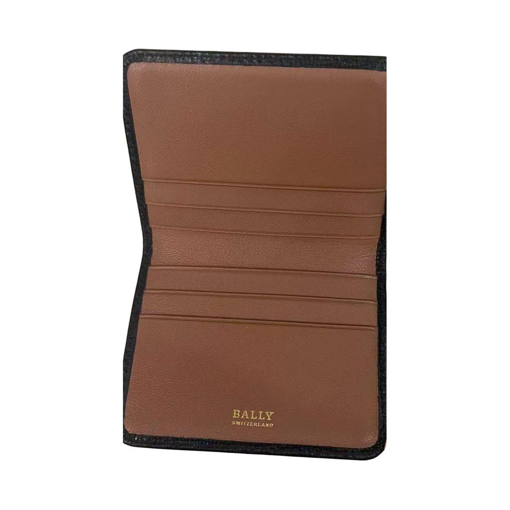 Bally Classic Womens Series Logo Print Leather Clutch Wallet Women Wallet Black 6219774