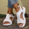Fashion Ladies Shoes 2025 Hot Sale Summer Women's Sandals Ankle-wrap Solid Open Toe Platform Water Proof Large Size Casual Sandals Women