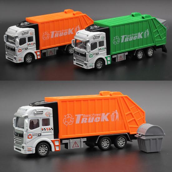 Mini 1/48 Garbage Truck Model with Trash Can Kids Children Toys Birthday Gift