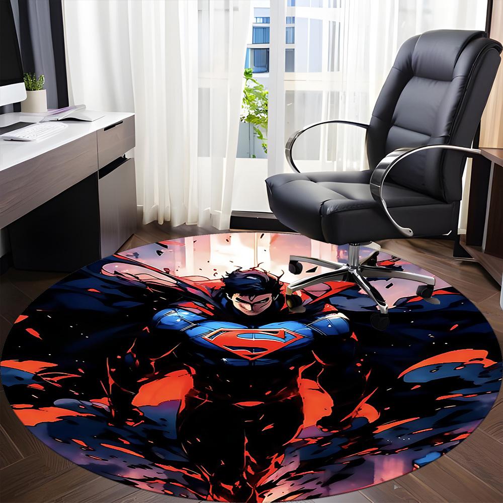 1pc Superhero Office Round Area Rug, Under Office Chairs Bedroom Living Room Home Decor, Room Deco, Available in Various Sizes