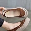 Fashion Leather Women's Shoes White Sneakers Clogs Platform Female Footwear Genuine Leather Casual Nurse Summer Creepers Dress Fretwork