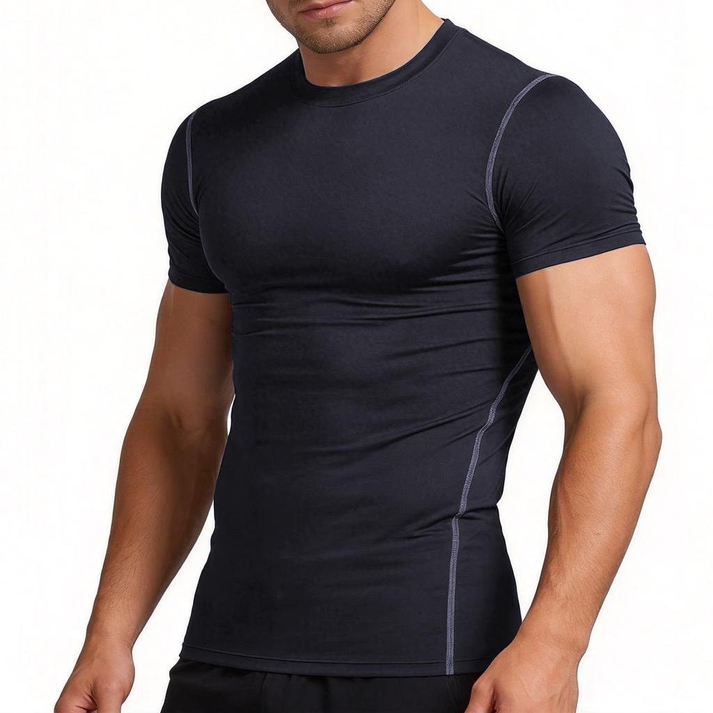 Herren Slim-Fit Schnelltrocknendes Kurzarm-Sportshirt, Locker Und Atmungsaktiv Halbärmel Outdoor Laufbekleidung