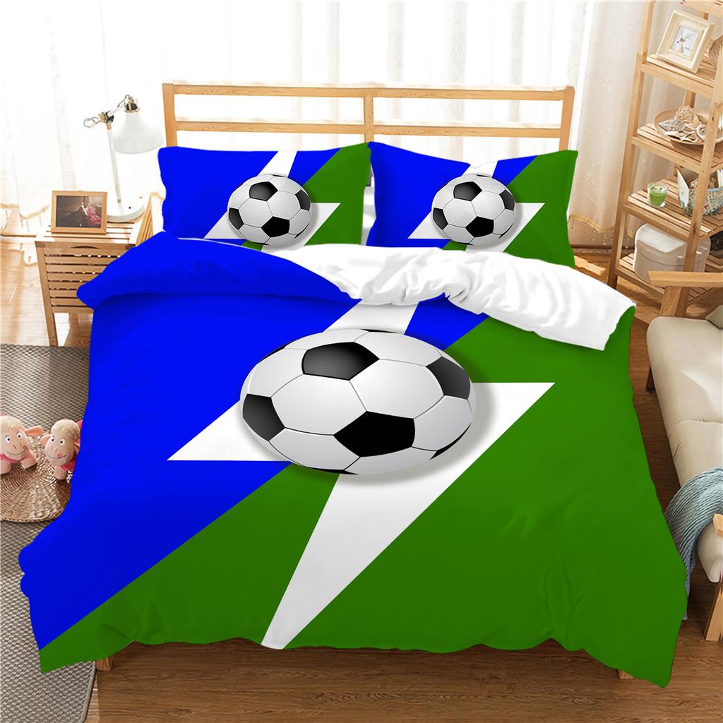 Neue Klassische Design Kind Schlafzimmer Dekor Bettwäsche 3D Fußball Bett Set Abdeckung Hause Bettwäsche Kissen Tröster Bettbezug