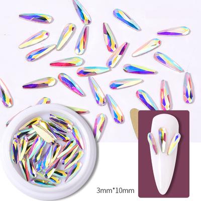 1 scatola super lucida con fondo piatto, goccia, diamante, strass, gioielli per unghie, decorazione per unghie
