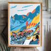 France Bicycle Art Poster Print Road Mountain Bicycle Wall Tour Cycling Race Abstract Canvas Painting Room Home Decor