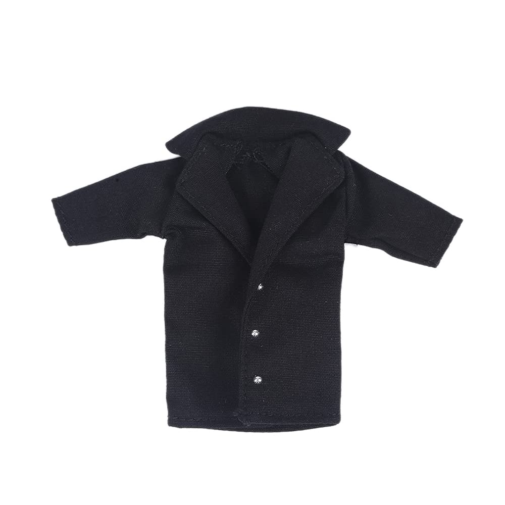 Obitsu 11 OB11 Size Costume for Obitsu Doll 11cm Body Coat Chester Coat Slim Long Plain Long Sleeve 5 Colors [ISHR] (Black)