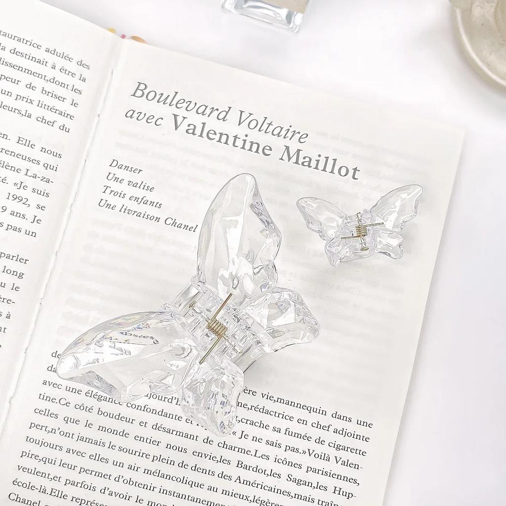 Křišťálový motýl mořská panna drápek do vlasů dívky zadní klip transparentní velká spona do vlasů vlásenky pokrývka hlavy vlasové doplňky