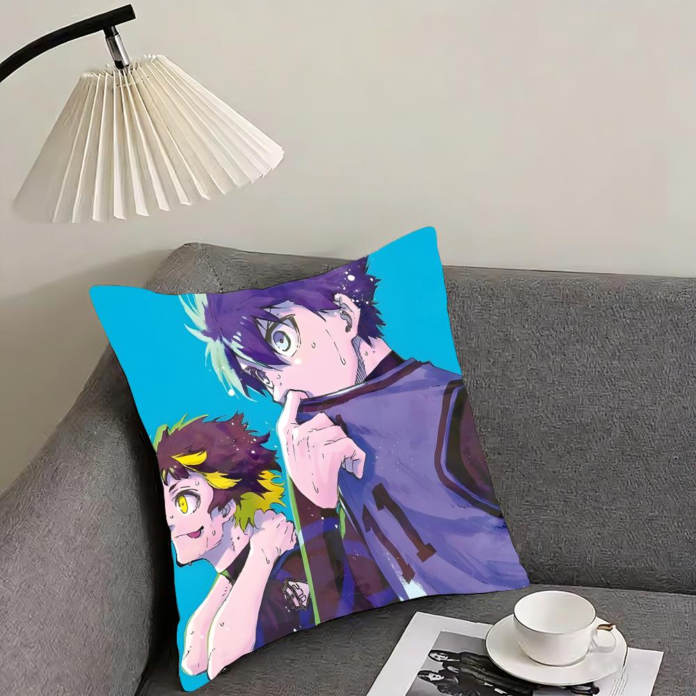 BBlue LockK Anime Cushion Cover Pillowcase Ultra Soft Skin Friendly Fabric Cloud Like Comfort Concealed Zipper