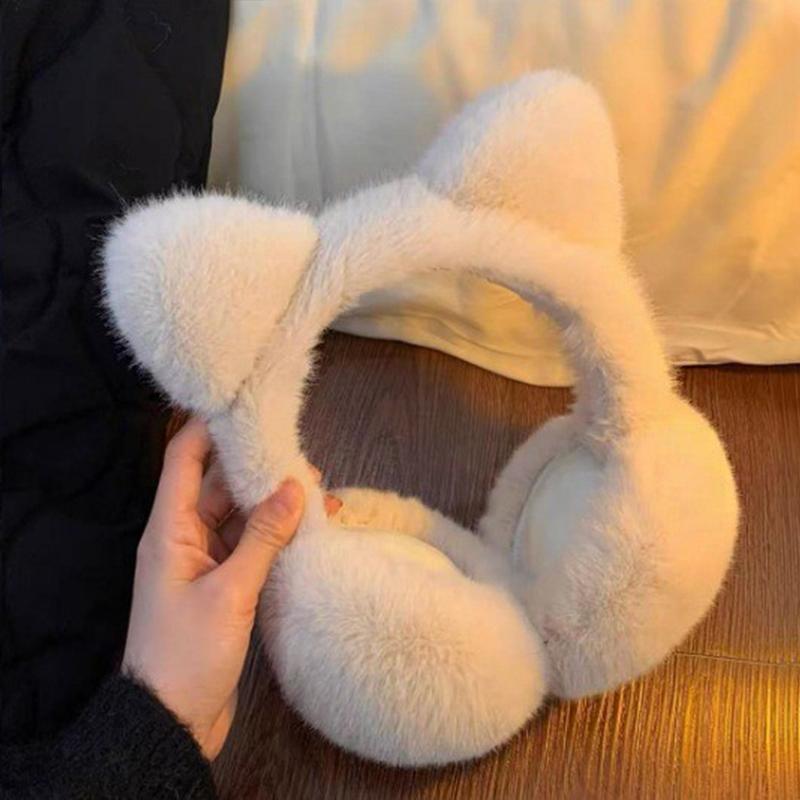 Women Faux Fur Ear Protection Soft Foldable Retractable Plush Outdoor Windproof Winter Ear Warmers Warm Multiple Options Available