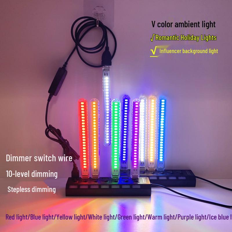 LED USB Foto- & Umgebungslicht für Influencer, Live-Streaming, Schlafzimmeratmosphäre und Festivaldeko (5V Mehrfarbig)