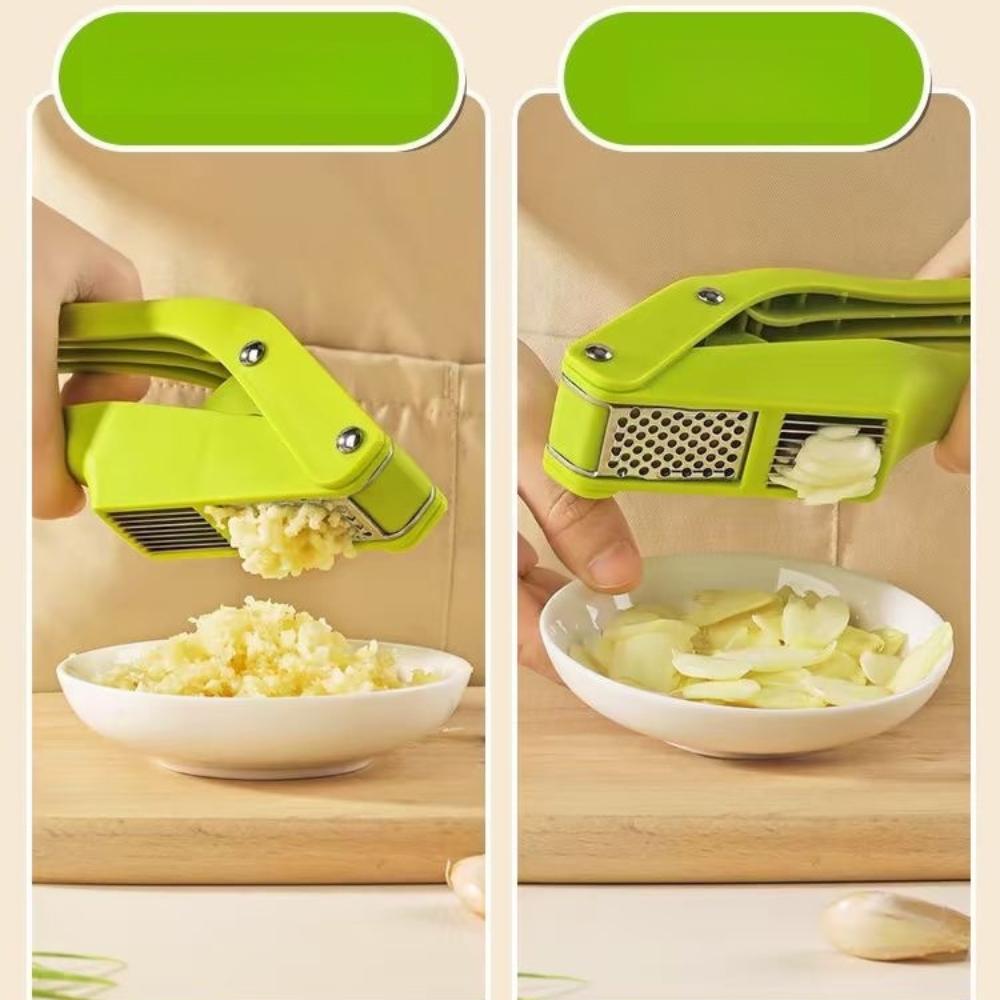 Dual Function Garlic Press Tool For Mashing And Slicing Garlic Vegetable Chopper Squeezer For Home Kitchen Cooking Gadget Masher
