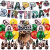 Zestaw Dekoracji Urodzinowych Demon Slayer Baner Happy Birthday Toppery na Tort Balony Lateksowe Dla Fanów Anime Akcesoria na Imprezę dla Dzieci