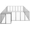 VidaXL Chenil Noir 22,99 m² Acier Enclos pour Chiots Cage Chiens Extérieur 3082216