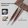 Wood Double Headed Nail Art Silicone Brush Carving Flower Painting Pen Diy Manicure Tools Stainless Steel Glue Mixed Pen