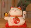 5inch Ceramic Beckoning Cat Waving Hand Lucky Cat Battery Powered Maneki Neko Best Gift Home Decoration Fortune Lucky Cat