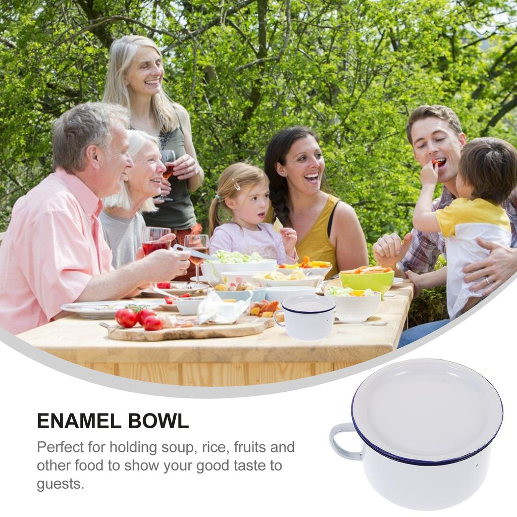 Coffee Cup Enamel Instant Noodle Bowl Student Ramen Bowls Spaghetti Container Enamelware