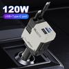 4 in 1 Retractable Car Charger Fast Car Phone Charger Adjustable Angle Fast Charging Adapter 120W Car Adapter Car Accessories