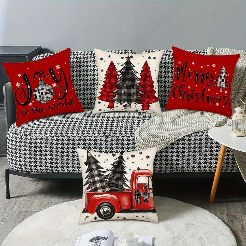 Christmas decoration pillow cover Merry Christmas Christmas tree Car pattern living room sofa cushion cover home room decoration