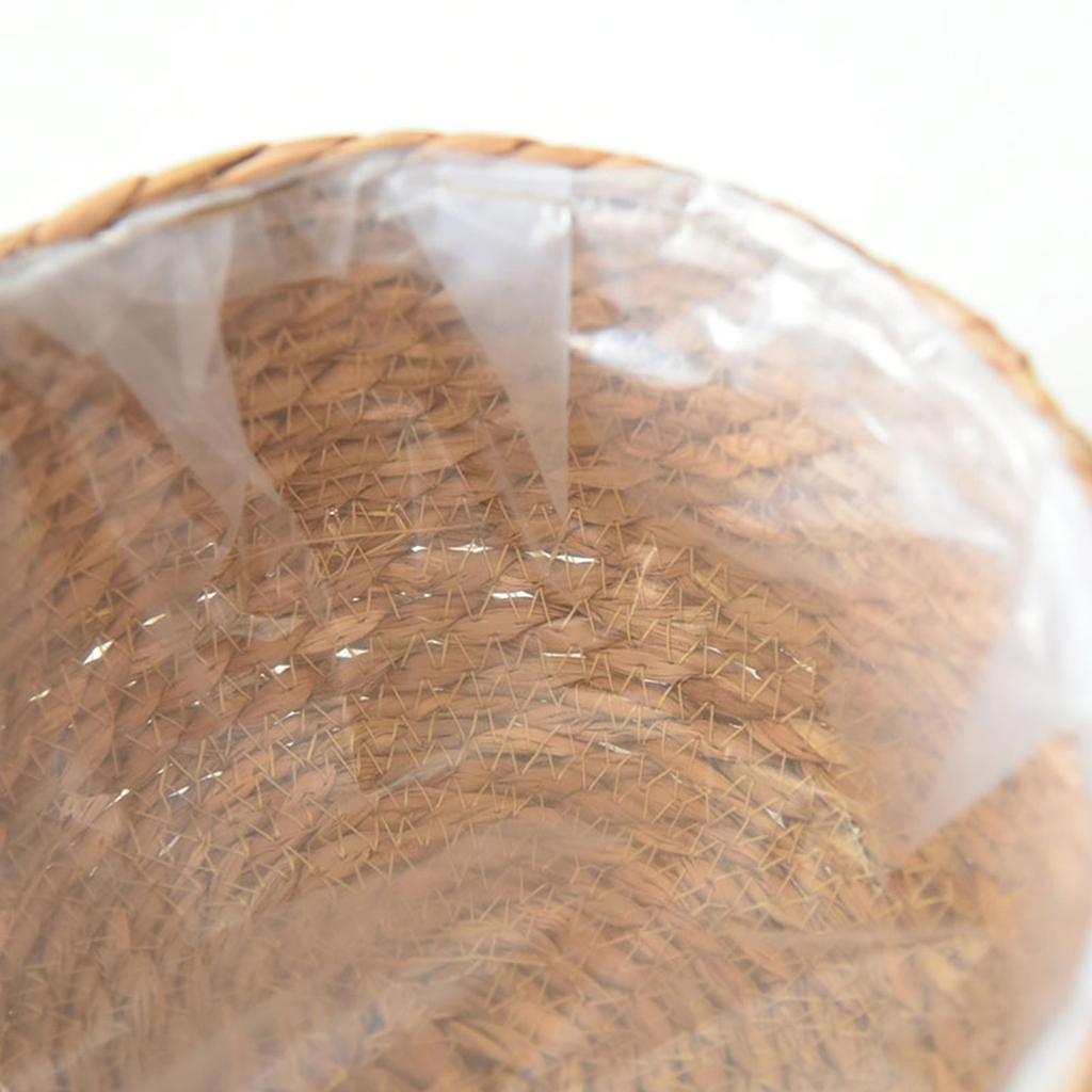 Straw Woven Flowerpot Round Planter Storage Basket for Home Balcony Office Room 20x11cm