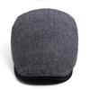 Retro British Herringbone Men's Beret: Autumn/Winter Literary Flat Cap - Trendy Large Head Size Duckbill Design
