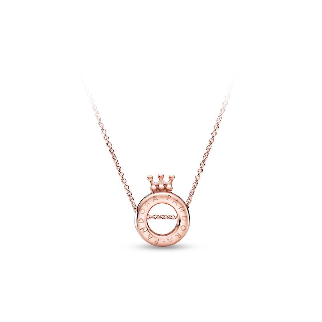 Pandora Radiant Crown Necklace Set Women necklaces Rose-Gold ZT0797
