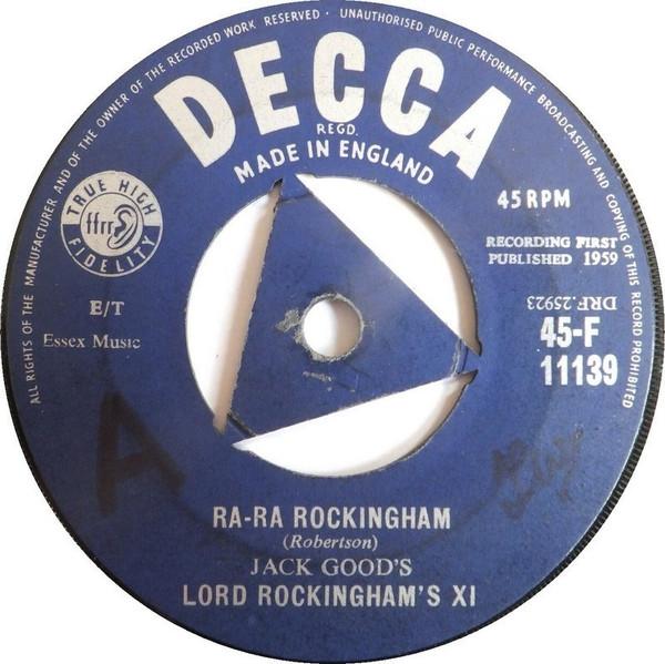 

7inch Record LORD ROCKINGHAM S XI - Ra-Ra Rockingham 45F11139 Decca 1959 UK Rock Used