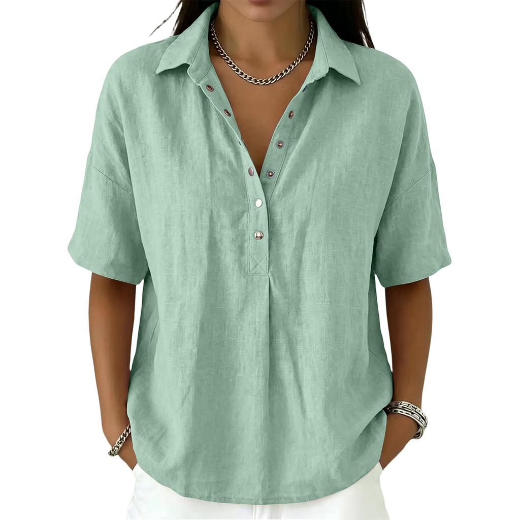 Womens Spring Tops Casual Button Down Blouse Summer Shirts for Women Loose Fit Lightweight Womens Summer Shirts
