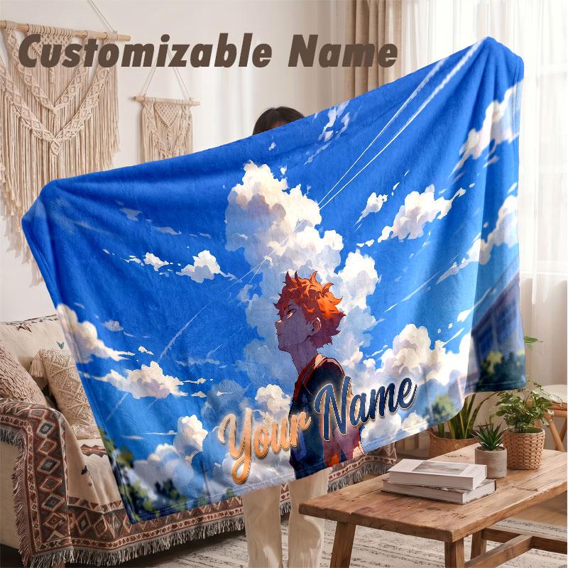 Custom Name Flannel Blanket,Haikyuu Lightweight Warm Bed Blanket For Couch & Holiday Gift