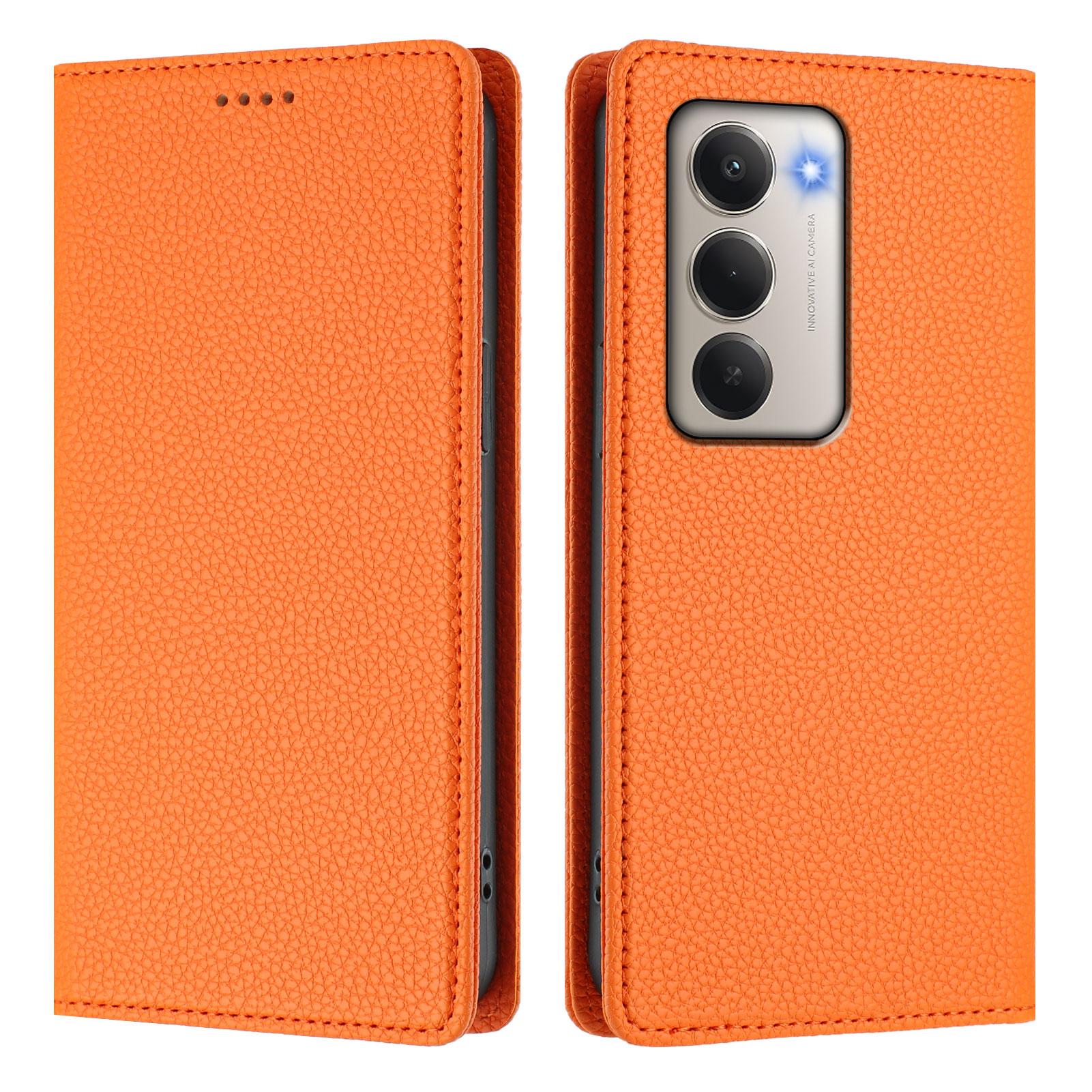 

Для Xiaomi Redmi 15 5G (Глобальний) (169мм) Чохол-гаманець з RFID-блокуванням, шкіряний мобільний чохол з текстурою лічі