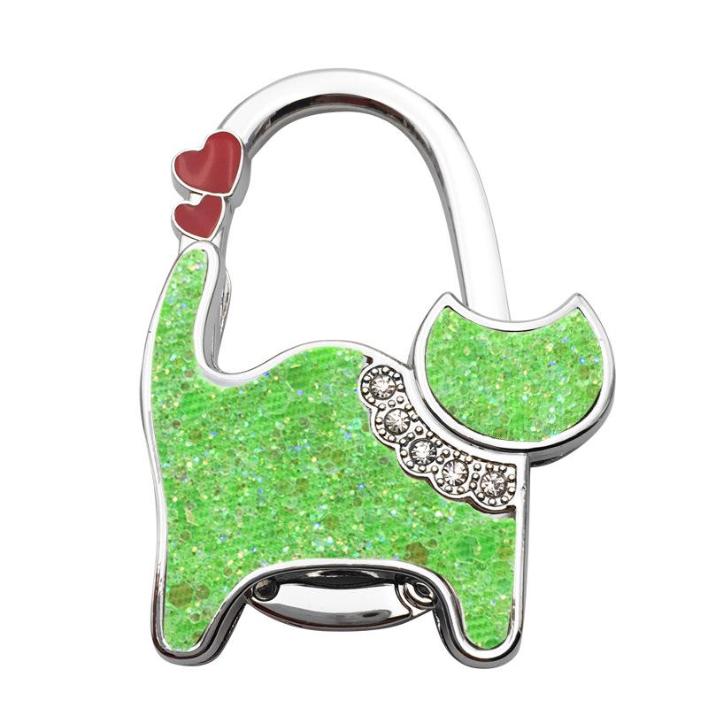Two-heart Cat Bag Hook: Customizable Logo, Inner-Folding Table Edge Hook for Ladies