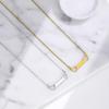 European Bestseller Stainless Steel Horizontal Bar Necklace with Hollow Heart & Name Engraving Option