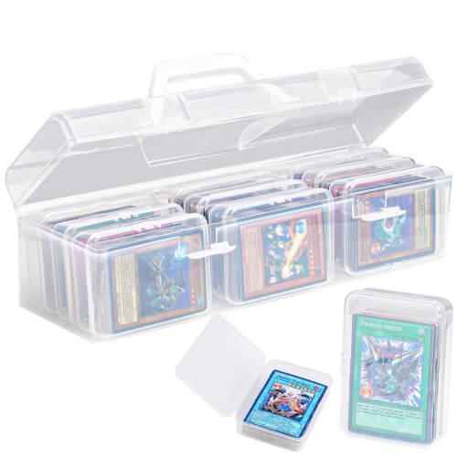 NiHome Trading Card Storage Case, Clear PP with 9 Boxes, Compatible with MTG, Sports, and Playing Cards, Waterproof and Dustproof, with Handle, for Ca