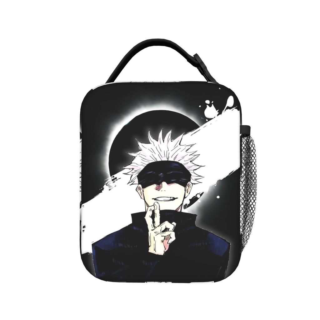 Gojo Satoru De Insulated Lunch Bags Cooler Bag Reusable,Meal Container Jujutsus Kaisens Anime Portable Tote Lunch Box
