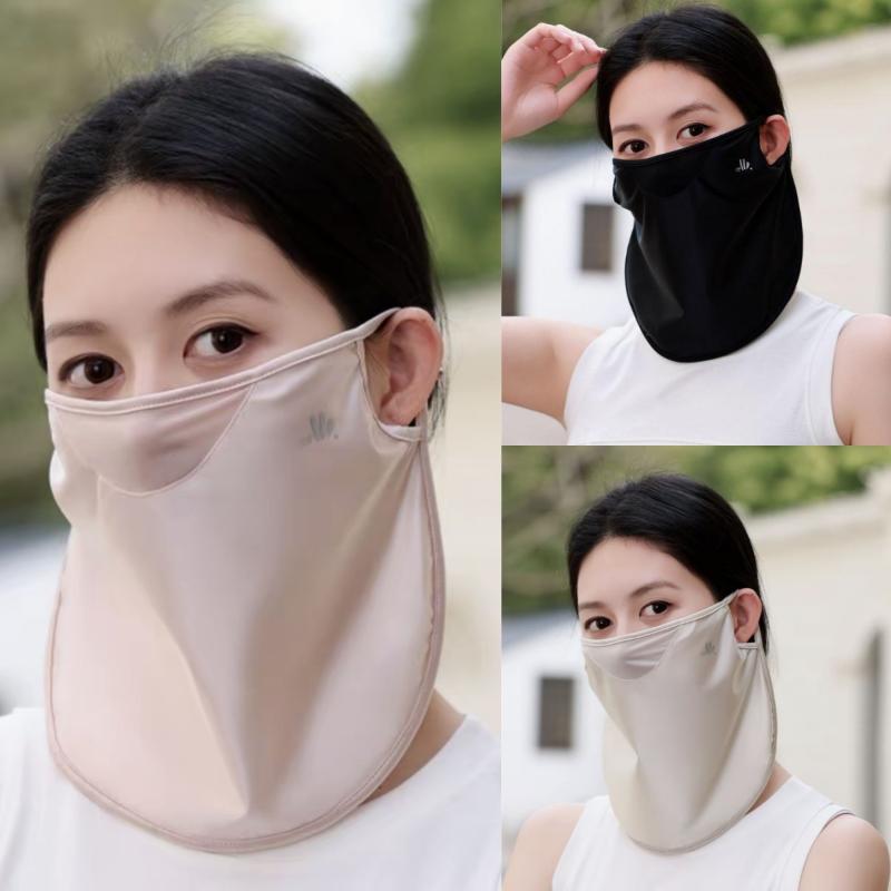 Ice Silk Women Face Mask UV Defense Elegant Neck Cover Lightweight Outdoor Sun Protection for Driving