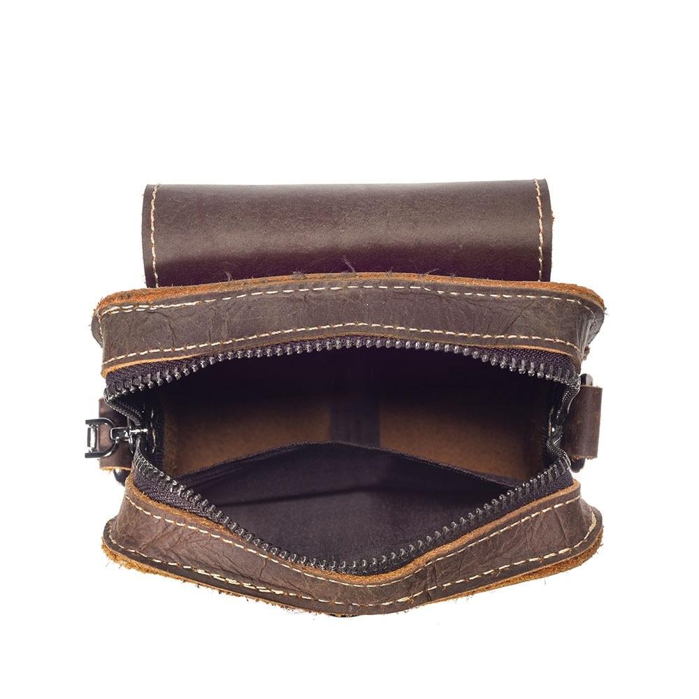 LION VERA Sacoche de Ceinture en Cuir Véritable pour Téléphone Homme Sacoche de Taille Fine Bandoulière
