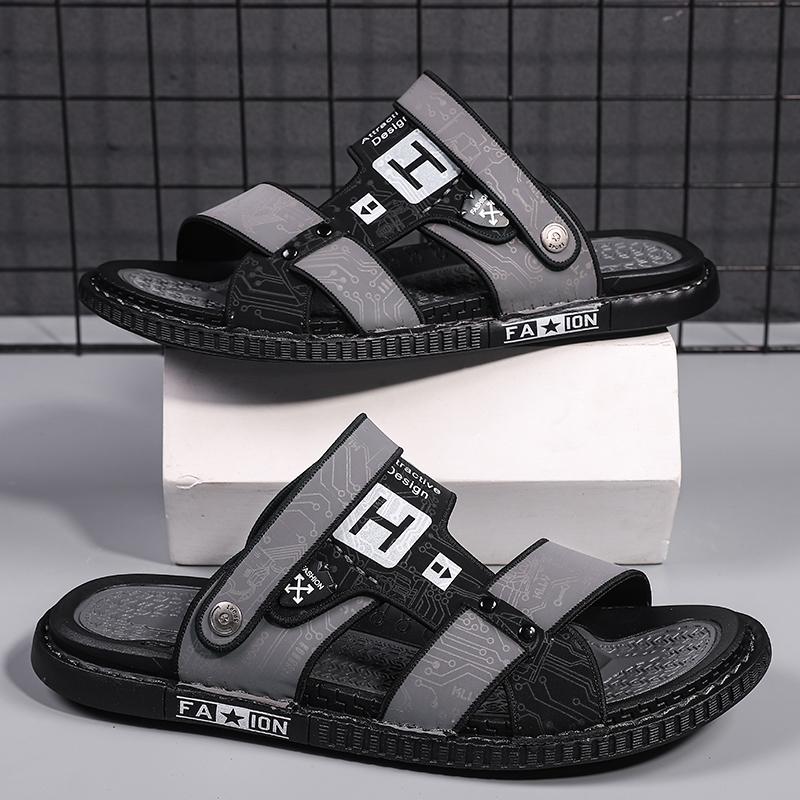 Mode Sommer Herren Echtleder Sandalen Outdoor Römische Sandalen Strand Rutschfest Lässig Leicht Offene Zehen Jungen Sportsandalen
