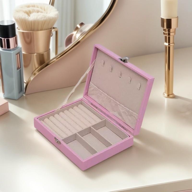 Jewelry Storage Box With Leather Cover For Travel And Gift Giving