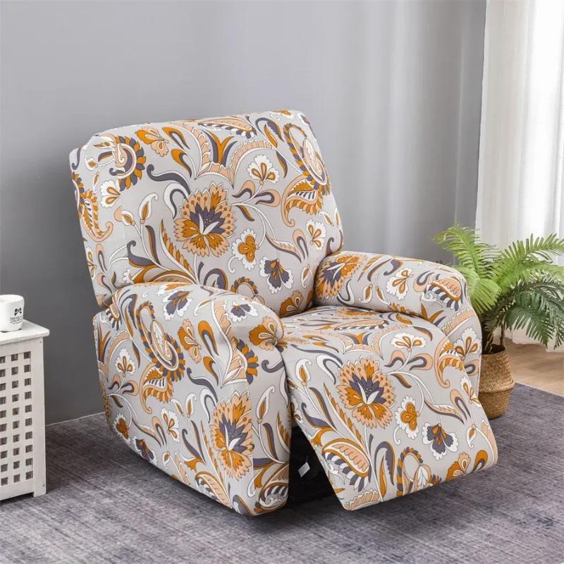 1 Seater Prints Recliner Chair Cover Spandex Stretch Floral Armchair Cover Elastic Sofa Slipcovers for Living Room