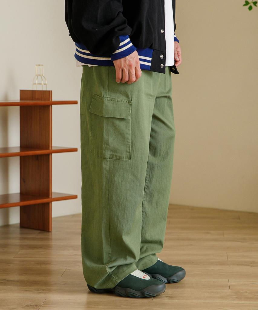 RUGGED HOUSE 16-Count Washed Cargo Elastic Waist Pants Khaki