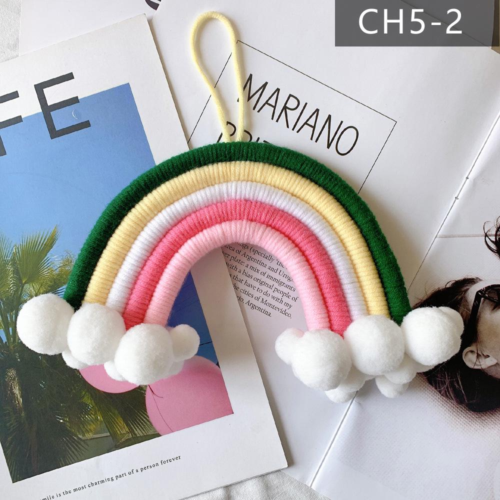 Nordic Style Woven Cloud Rainbow Hanging Ornaments - Children's Room Wall Decor Pendant