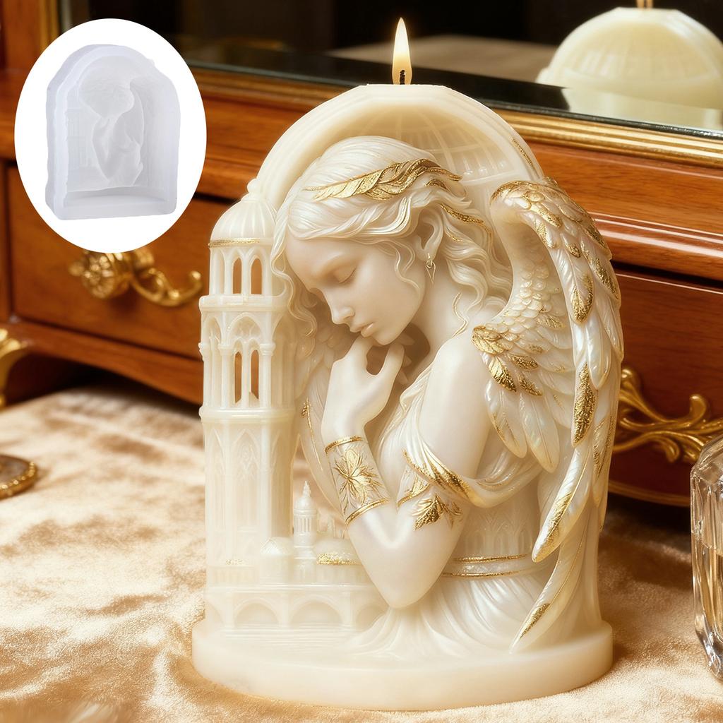 Angel Castle Scented Candle Silicone Mold Diy Creative Angel Doll Diffuser Stone Decoration Silicone Mold