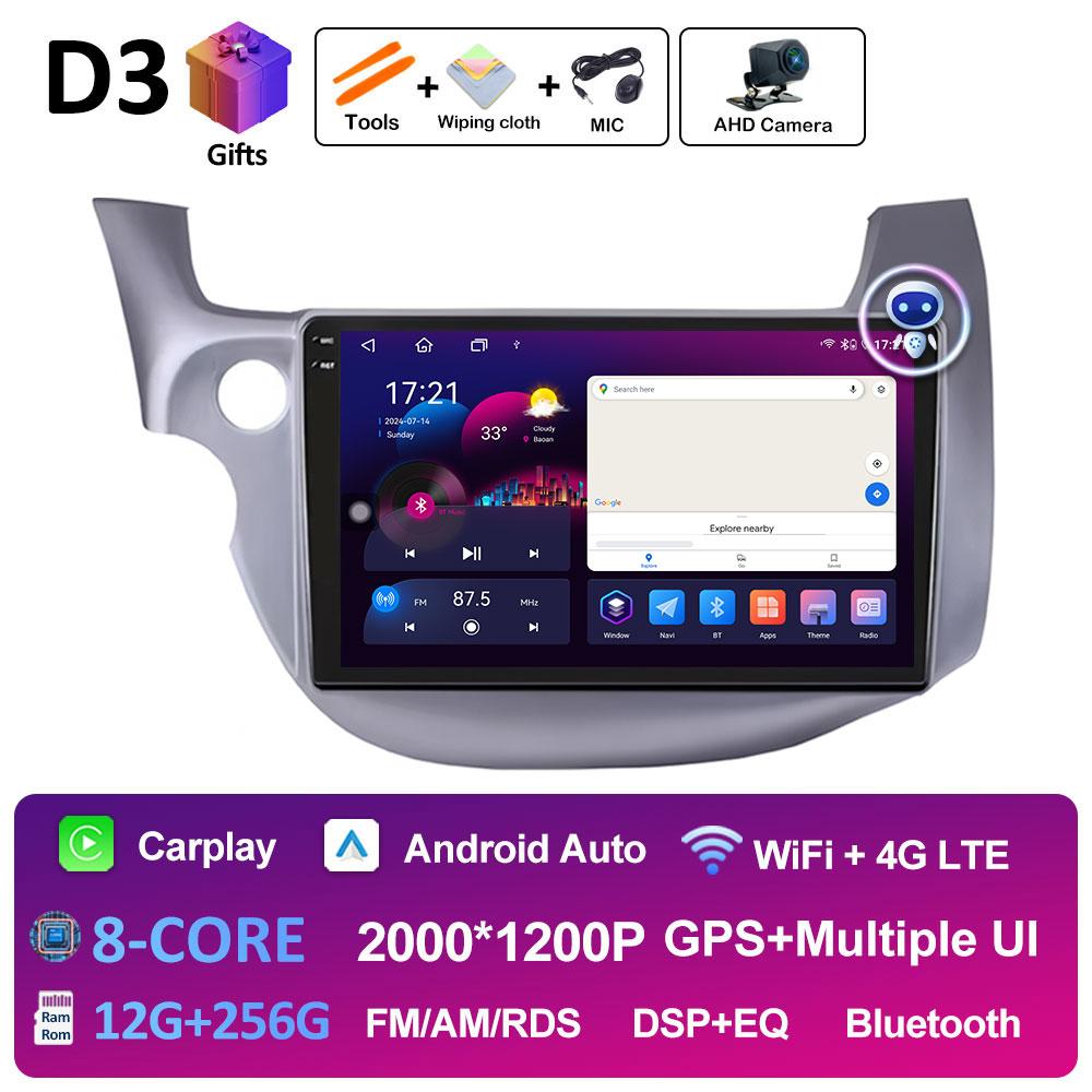 Left Hand Drive GPS For HONDA FIT JAZZ 2007 2008 2009 2010 2011 2012 2013 Cooling Fan Auto Tools GPS Navigation Touch Screen 4G