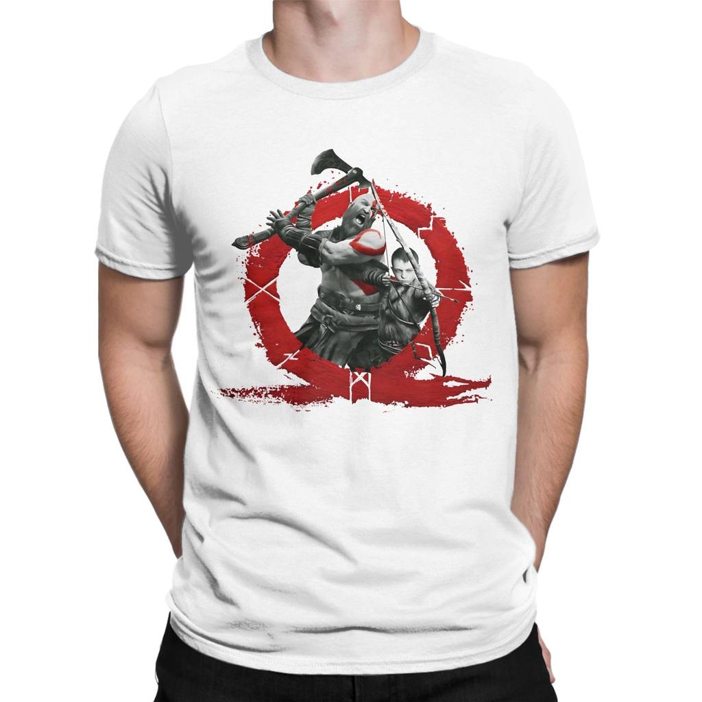 Kratos And Atreus Graphic 100 Cotton Tshirt God Of War Tops Tees For Unisex