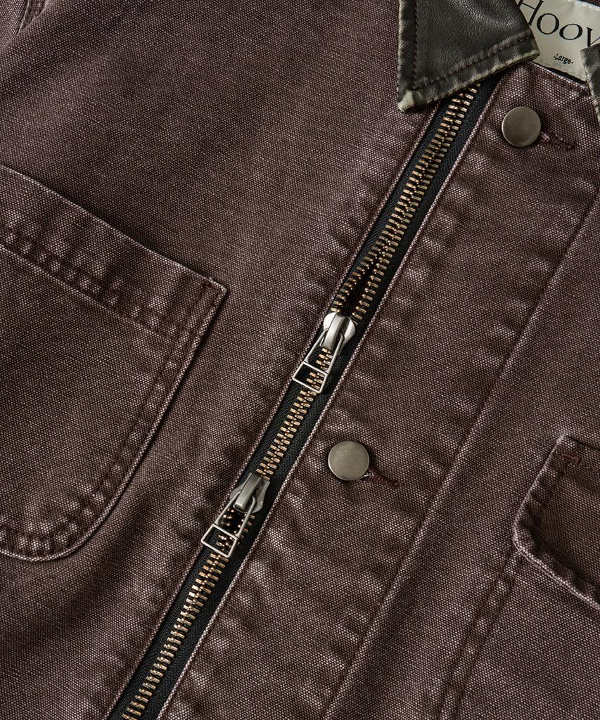 Hooves Bleached Canvas Work Jacket [Washed Brown]